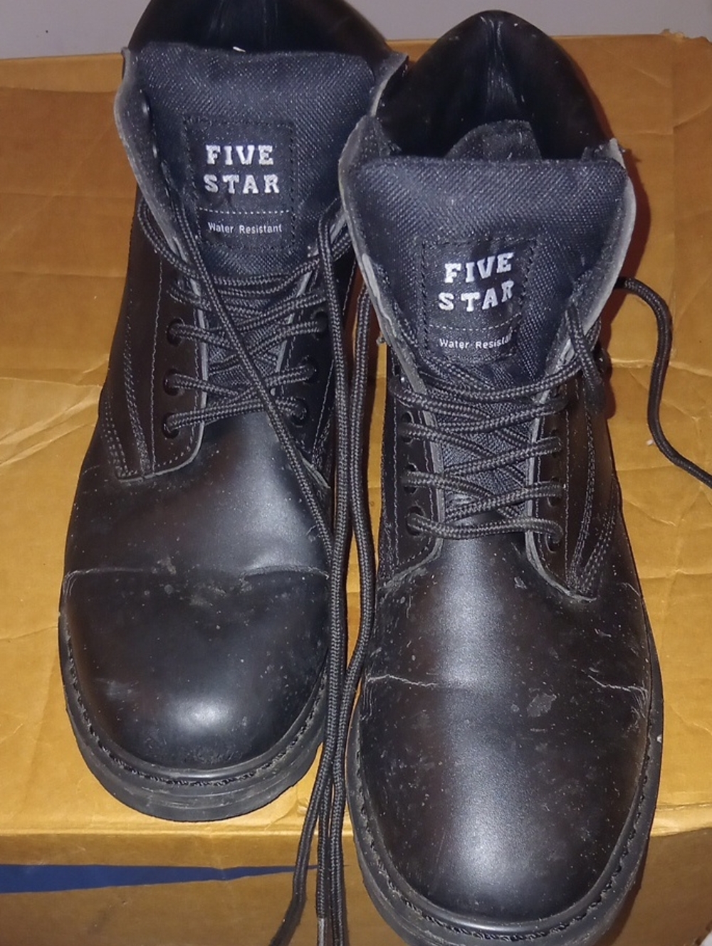 Five Star Men's Black Lace-Up Work Boots